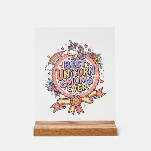 Señal Acrílica Unicornio Mejor Mamá Unicornio Jamás Caprichoso Za