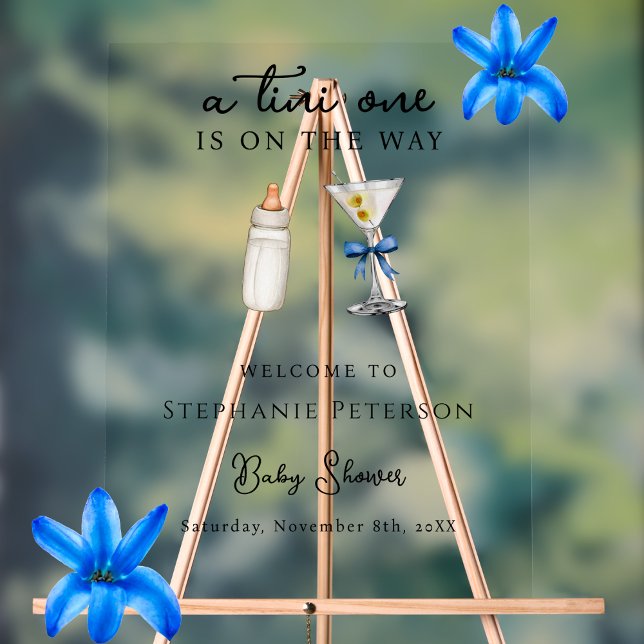 Señal Acrílica Uno Tini En Camino De La Baby Shower Blue Martini (Subido por el creador)