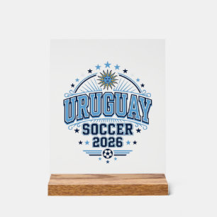 Señal Acrílica Uruguay Fútbol 2026 Fútbol Negrita Tipografía País