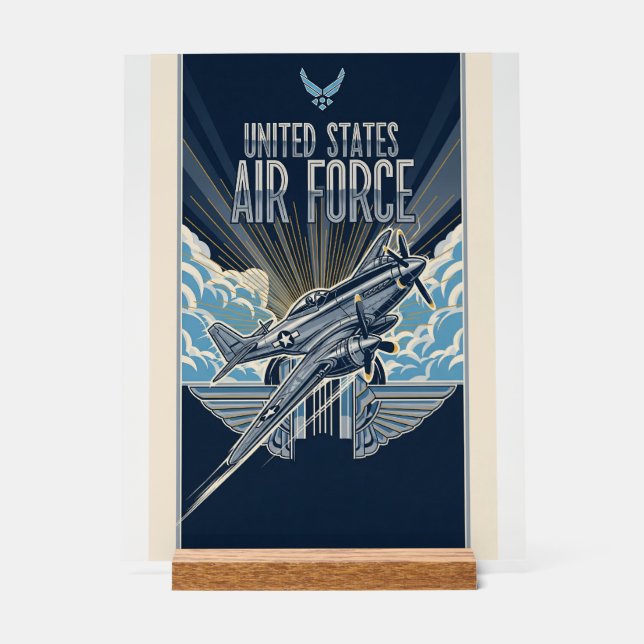 Señal Acrílica USAF Art Deco (Anverso)