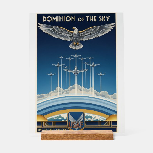 Señal Acrílica USAF Art Deco (Anverso)
