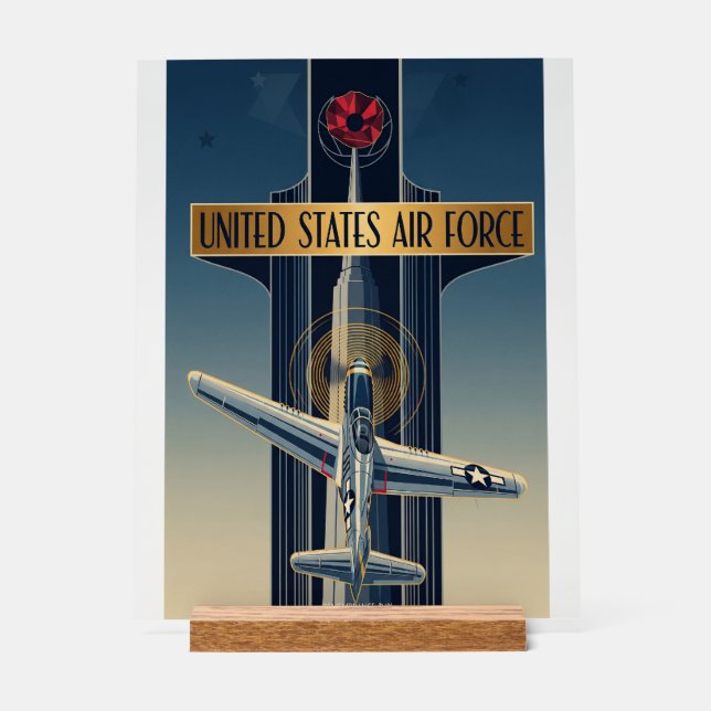 Señal Acrílica USAF Art Deco (Anverso)