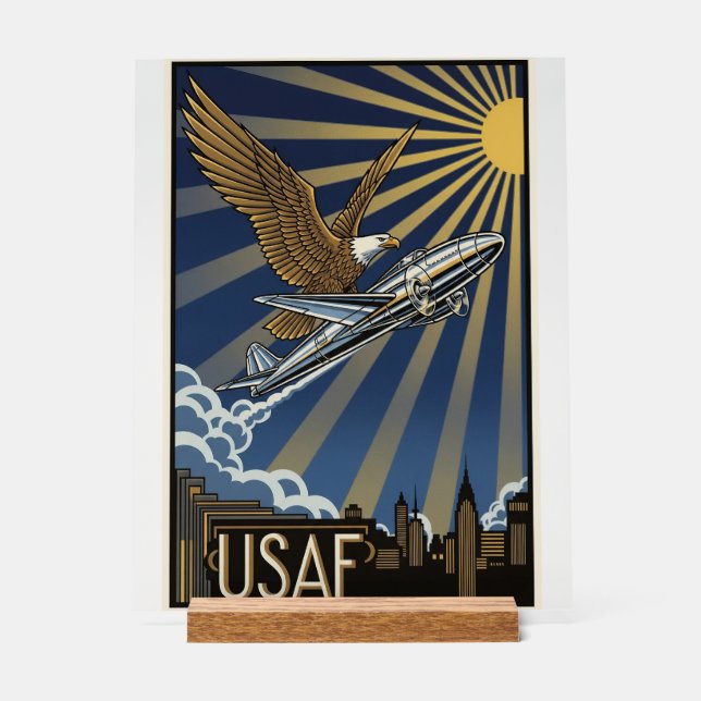 Señal Acrílica USAF Art Deco (Anverso)