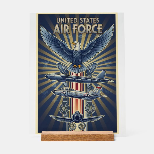 Señal Acrílica USAF Art Deco (Anverso)