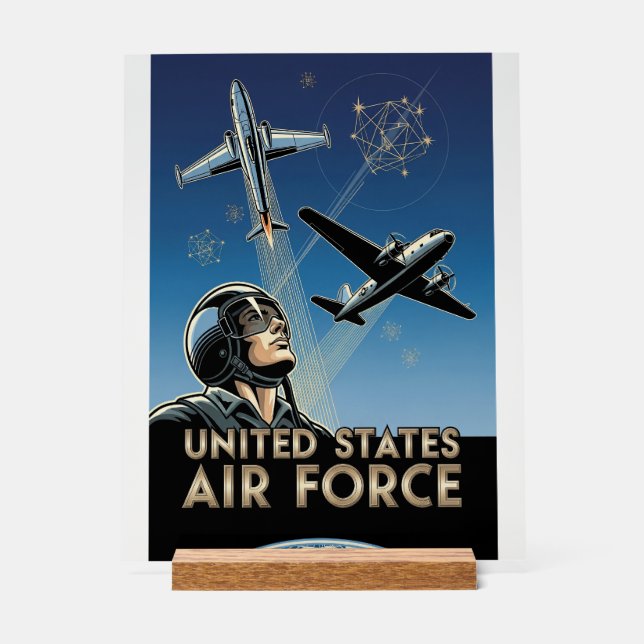 Señal Acrílica USAF Art Deco (Anverso)