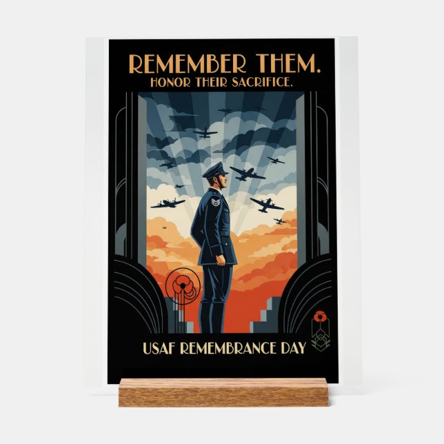 Señal Acrílica USAF Art Deco (Anverso)