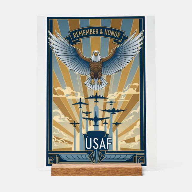 Señal Acrílica USAF Art Deco (Anverso)