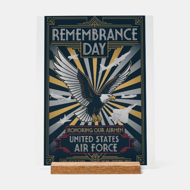 Señal Acrílica USAF Art Deco (Anverso)