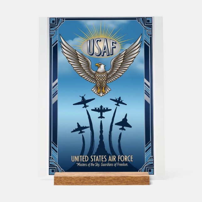 Señal Acrílica USAF Art Deco (Anverso)