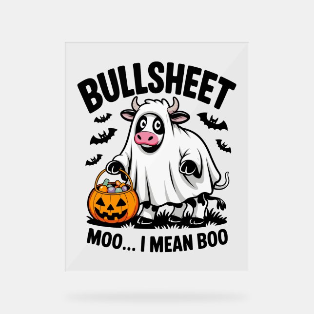 Señal Acrílica vaca de halloween (Anverso)