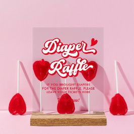 Señal Acrílica Valentine Baby Shower Diaper Raffle