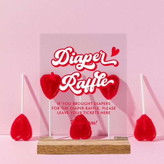 Señal Acrílica Valentine Baby Shower Diaper Raffle (Subido por el creador)