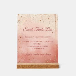 Señal Acrílica Valentine’s Treat Table Sign – Blush Pink & Gold