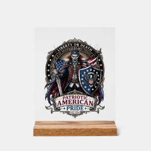 Señal Acrílica Vampiro Patriótico Señor de la Libertad Monstruo d