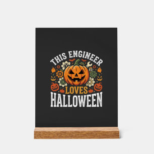 Señal Acrílica Vector de calabaza de ingeniero de Halloween