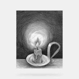 Señal Acrílica Velas en la velas oscuras en una escala de grises