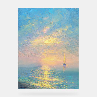 Señal Acrílica Velero al atardecer