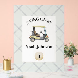 Señal Acrílica Ven y únete al cumpleaños número 5 de Boy Golf Par