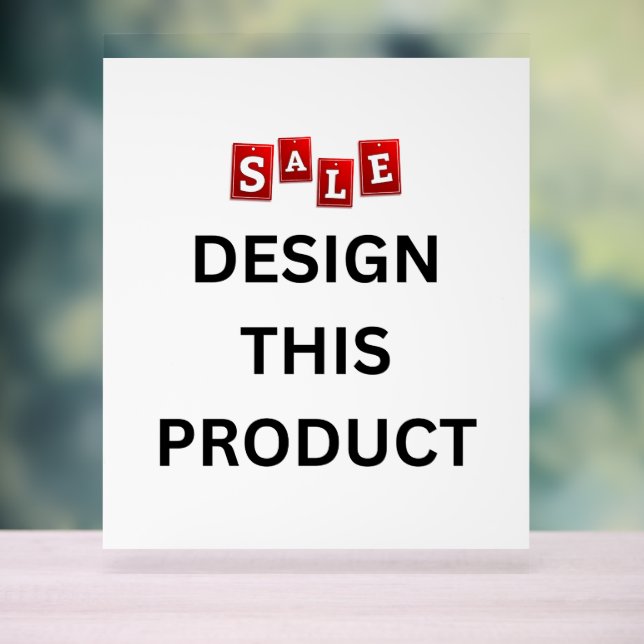 Señal Acrílica VENTA! Rótulo acrílico 11" x 14" - Personalizado (Neutral )