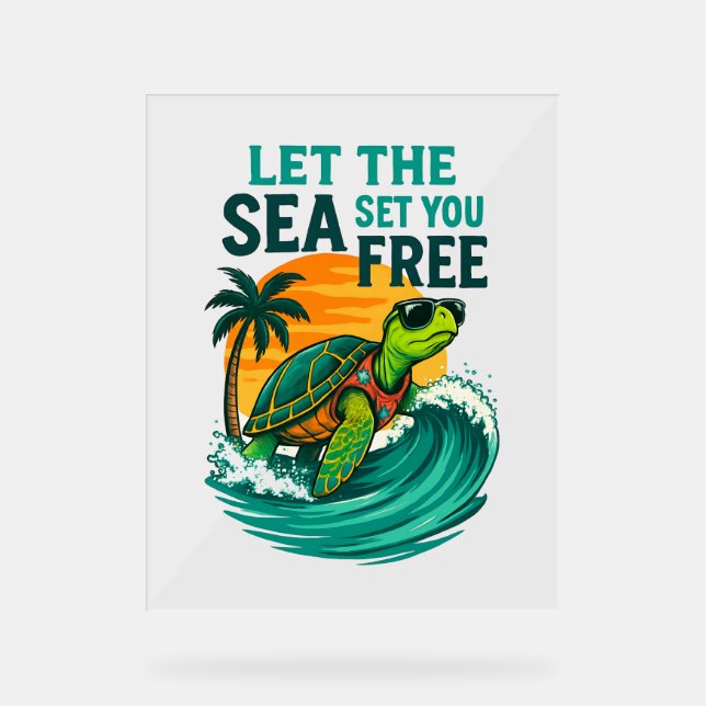 Señal Acrílica Verano Guay - Vibes de tortugas marinas (Anverso)