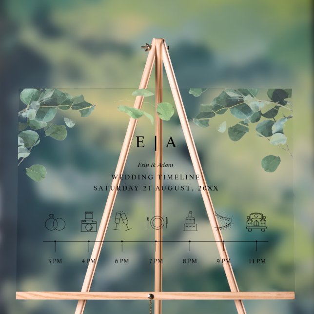 Señal Acrílica Verdor Boda acrílico Boda de Rótulo Cronología (Neutral )