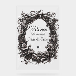 Señal Acrílica Vergüenza natural floral rústica en sepia