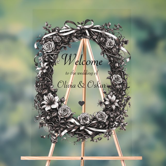 Señal Acrílica Vergüenza natural floral rústica en sepia (Neutral )