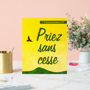 Señal Acrílica Verso de la Biblia francesa Motivación de Chréti