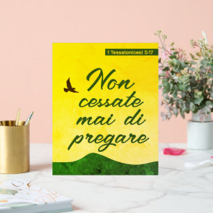 Señal Acrílica Verso de la Biblia italiana Versetto Motivaziona