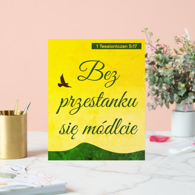 Señal Acrílica Verso de la Biblia polaca | Werset Biblijny | Polo (Boda)