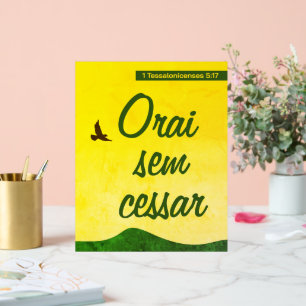 Señal Acrílica Verso de la Biblia portuguesa   Motivador   Inspir