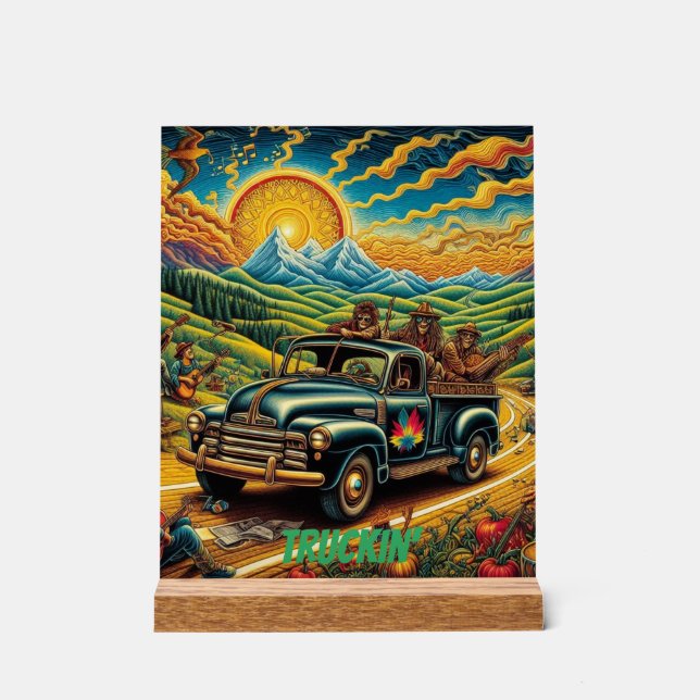 Señal Acrílica Viaje por carretera de arte popular (Anverso)