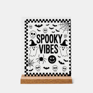 Señal Acrílica Vibraciones Espeluznantes Reto Halloween