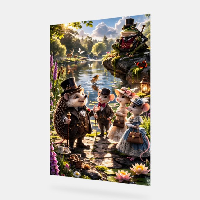 Señal Acrílica Victoria Woodland animals tea party secret garden (Ángulo)