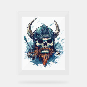 Señal Acrílica Viking Skull Berserker