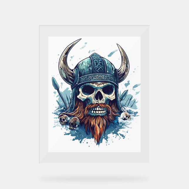 Señal Acrílica Viking Skull Berserker (Anverso)