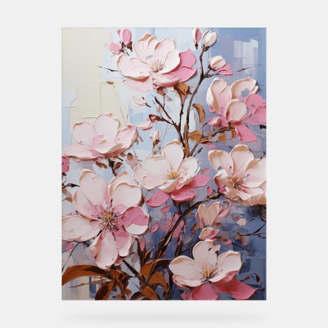 Señal Acrílica Vinca - Impasto Floral (Anverso)