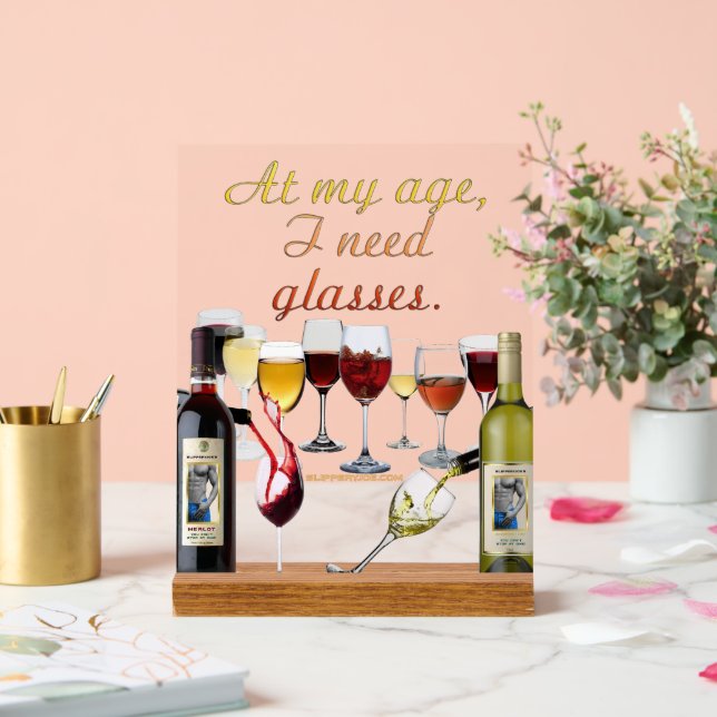 Señal Acrílica Vino de SlipperyJoe's Wine Glasses vino fermentado (Boda)