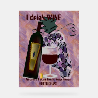 Señal Acrílica Vino Humorístico