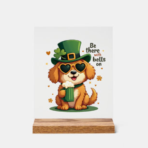 Señal Acrílica Vintage Esté Allá Con Campanas Encima Perro Día De