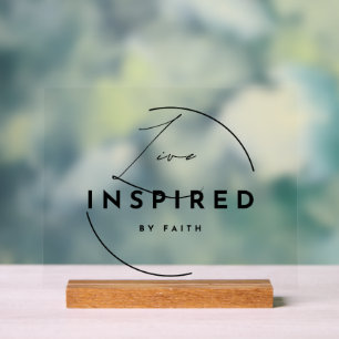 Señal Acrílica Vive Inspirado por la Fe Minimalista Cristiano