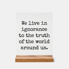 Señal Acrílica Vivir En Ignorancia Rótulo Acrílico