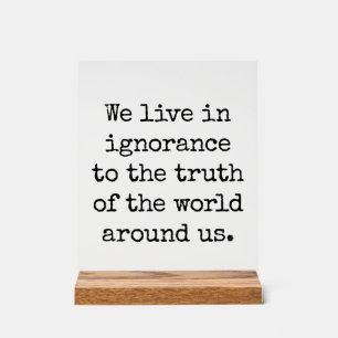 Señal Acrílica Vivir En Ignorancia Rótulo Acrílico