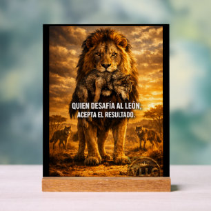 Señal Acrílica VLLC Lion Vs Wolf Motivational Quote Lion King Wal