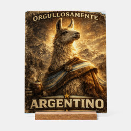 Señal Acrílica VLLC Orgullosamente Argentino Llama Mate Patriotic