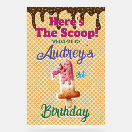 Señal Acrílica Waffle Ice Cream Cone 1er cumpleaños
