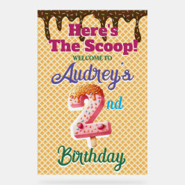 Señal Acrílica Waffle Ice Cream Cone 2º cumpleaños