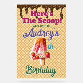 Señal Acrílica Waffle Ice Cream Cone cuarto cumpleaños