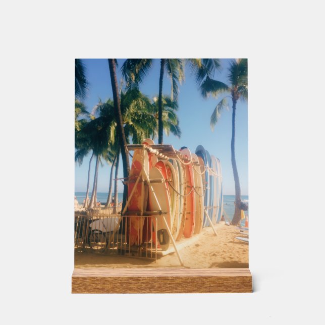 Señal Acrílica Waikiki Beach Surfboards  (Anverso)