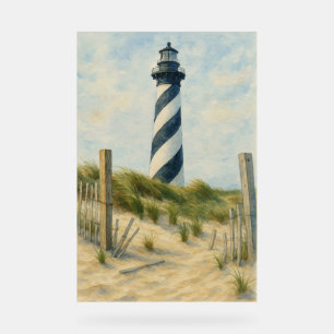 Señal Acrílica Watercolor del faro de Cape Hatteras